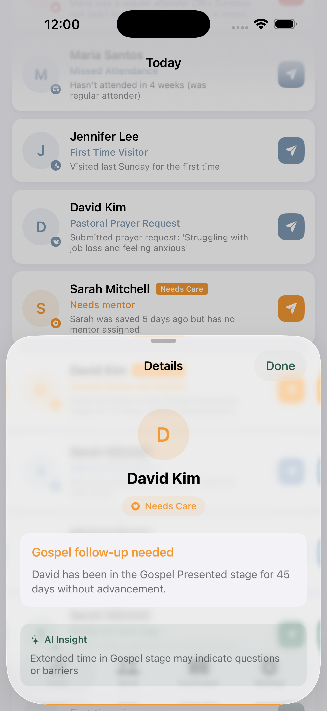 Operating Church - Dashboard View